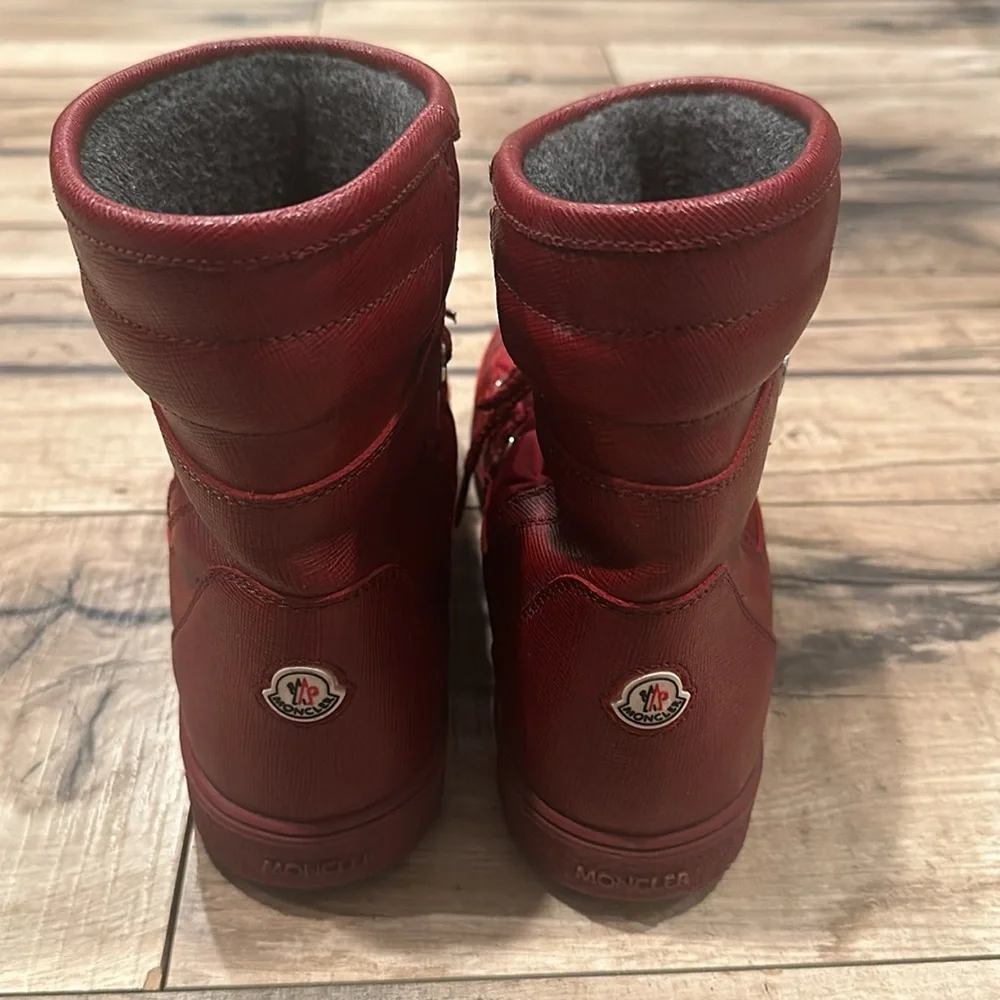 Moncler Red Winter Rain Boots